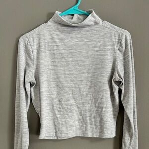 Lululemon All Aligned Mock Neck Long Sleeve Gray/White - Size 8